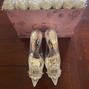 Good American Cinder-Fking-Rella heels.